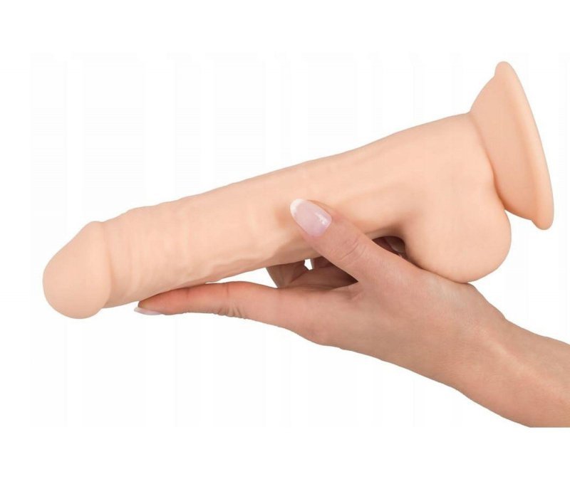 Realistyczny sztuczny penis dildo z jądrami przyssawka  24 cm