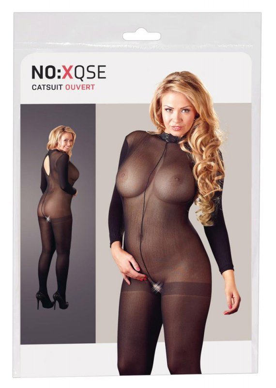 Seksowny bodystocking kombinezon erotyczny z długim rękawem XL/2XL