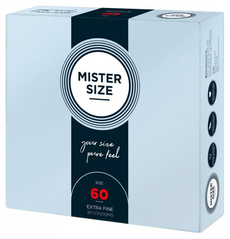 Prezerwatywy naturalny lateks Mister Size 60mm 36 sztuk