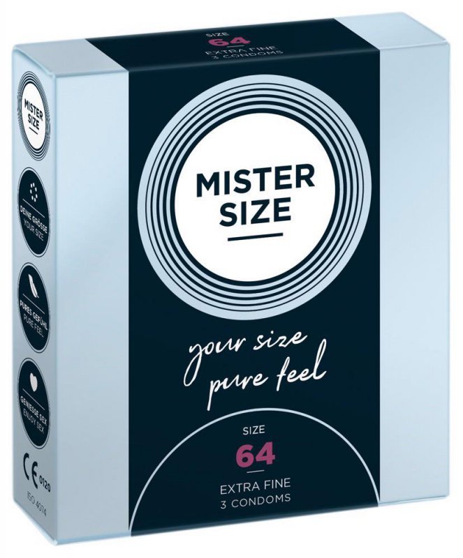 Prezerwatywy naturalny lateks Mister Size 64mm 3 sztuki