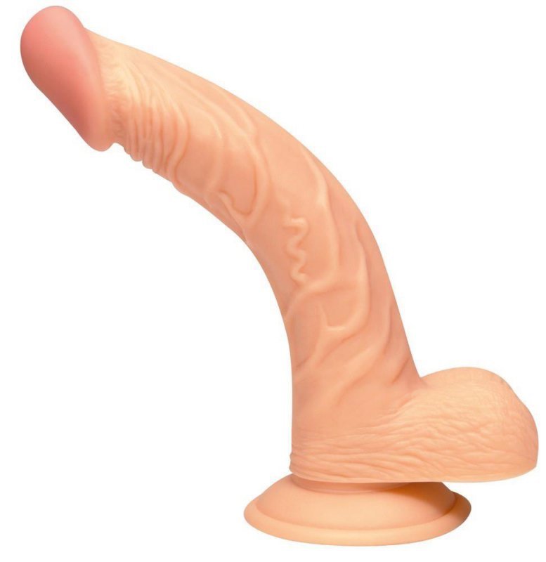 Zakrzywione realistyczne dildo jak prawdziwy penis przyssawka 19 cm