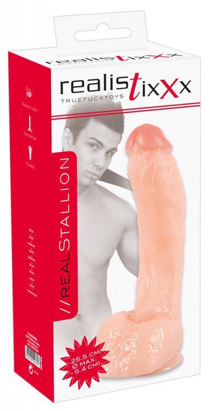 Jak prawdziwe dildo z jądrami penis na przyssawce 27,5 cm