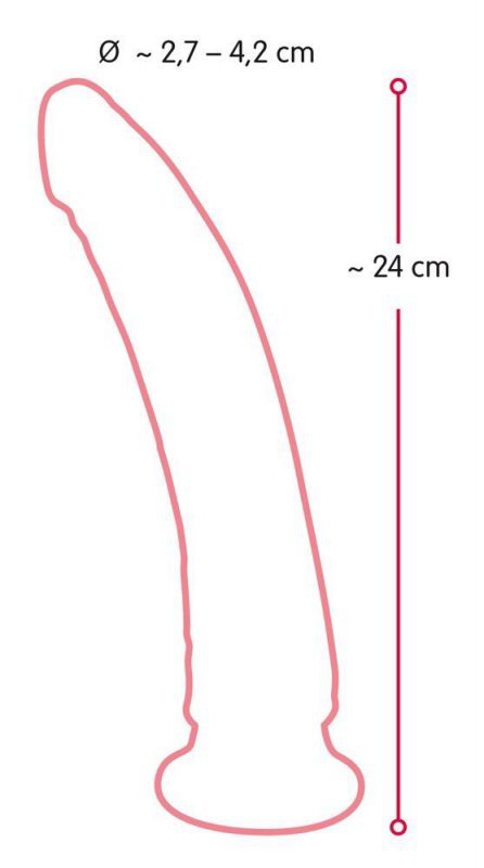 Realistyczne zakrzywione dildo z przyssawką 24 cm