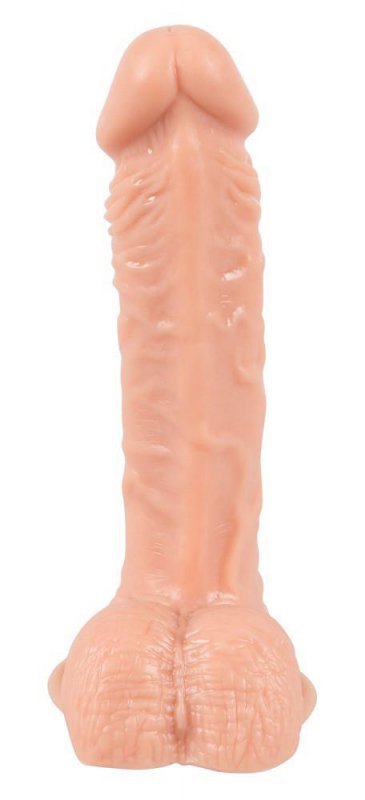 Realistyczny penis z jądrami na przyssawce 20 cm 