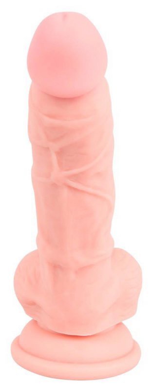 Realistyczne żylaste dildo z jądrami penis na przyssawce 18 cm