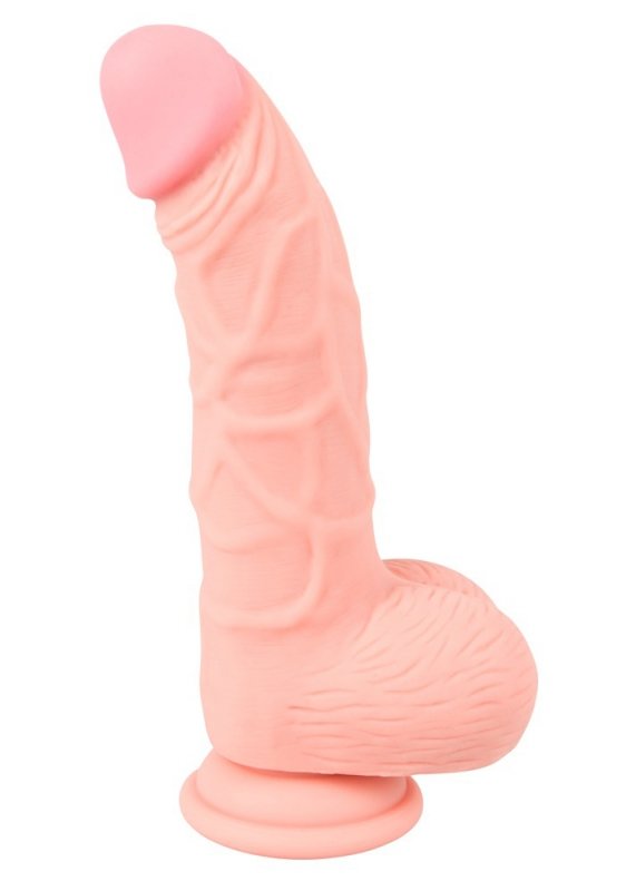 Realistyczne żylaste dildo z jądrami penis na przyssawce 20 cm