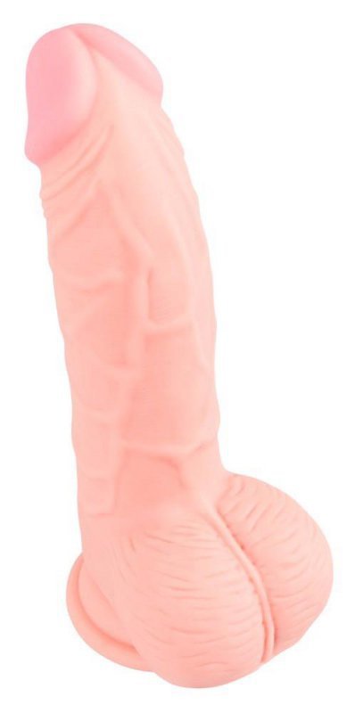 Realistyczne żylaste dildo z jądrami penis na przyssawce 20 cm