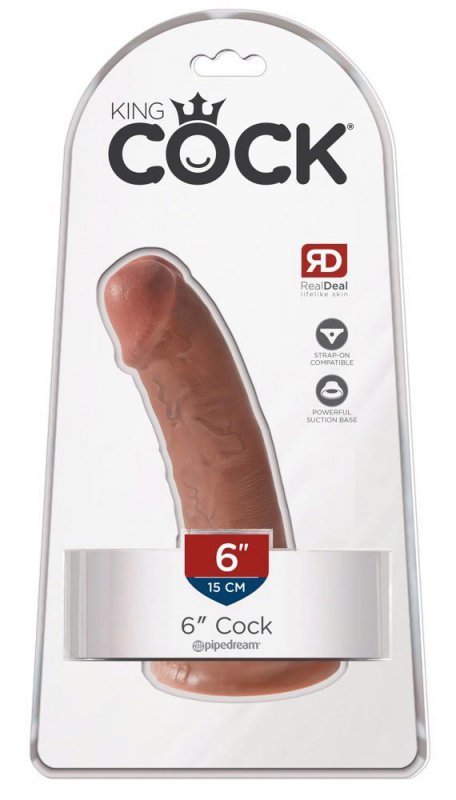 Brązowe realistyczne dildo penis z żyłami na przyssawce 15 cm