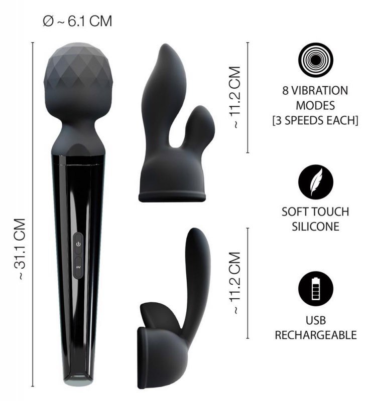Massage wand &amp; 2 attachments