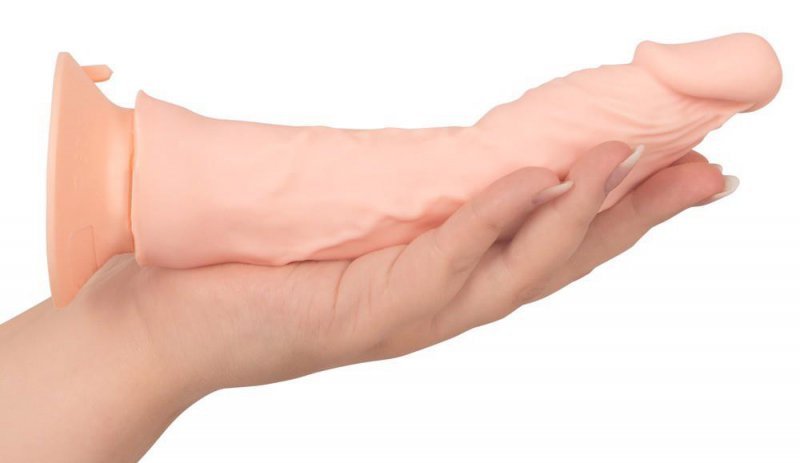 Elastyczne wibrujące dildo na przyssawce 21,5 cm