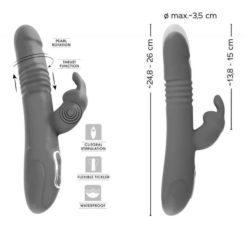 Posuwisty wibrator z króliczkiem sex masażer