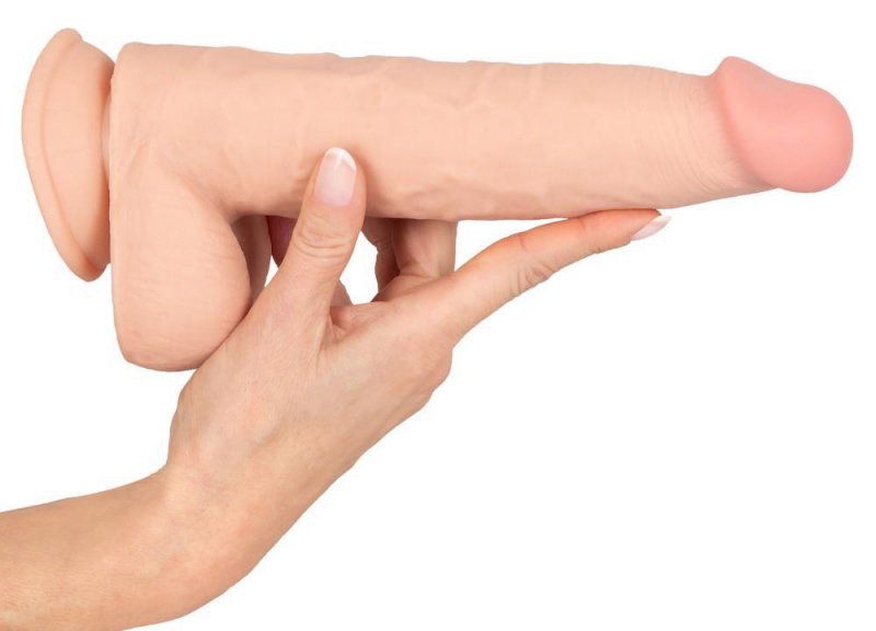 Realistyczne dildo z ruchomą skórką przyssawka 25 cm