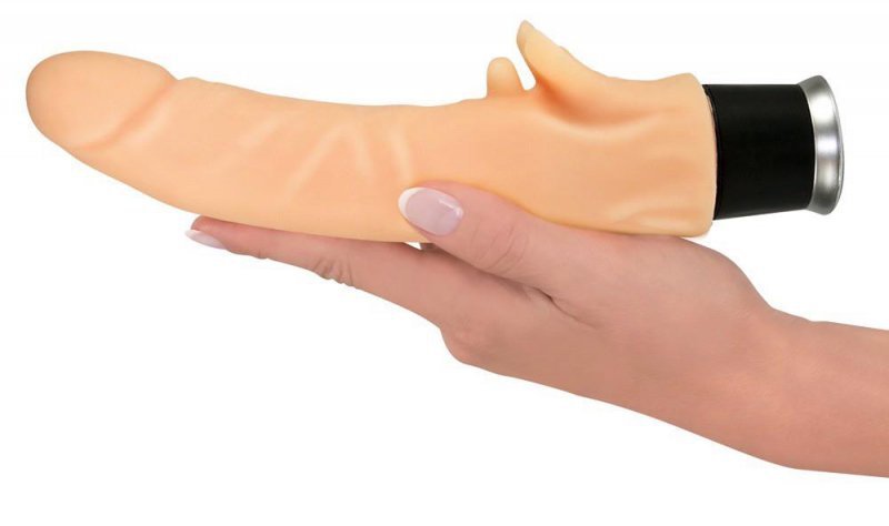 Naturalny wibrator z języczkami cyber skóra 22 cm