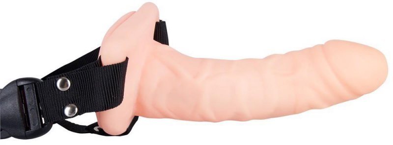 Realistyczny wibrator strap on cyber skóra 17 cm