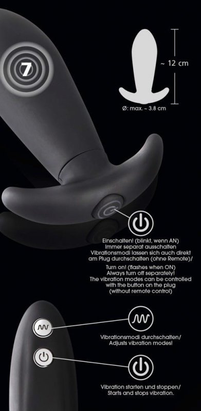 Wibrujący korek analny wtyczka plug penetrator sterowany pilotem
