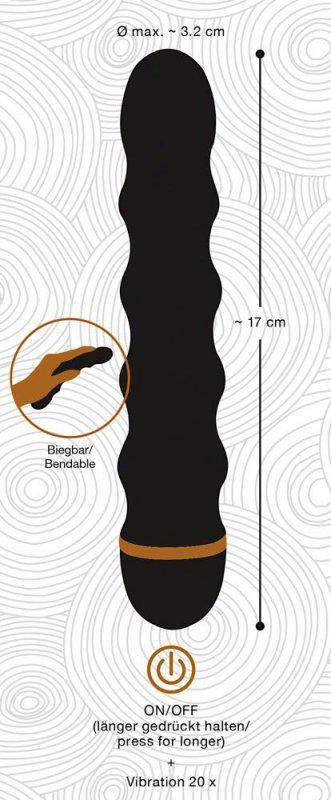 Fałdowany wibrator waginalno analny penetrator pochwy 17 cm
