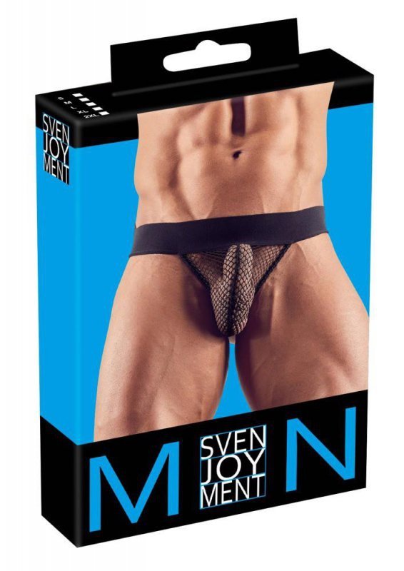 Jockstrapy męskie z siateczki prześwitujące czarne Men´s Jock L