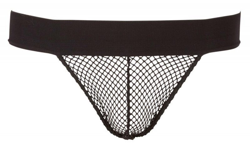 Jockstrapy męskie z siateczki prześwitujące czarne Men´s Jock L