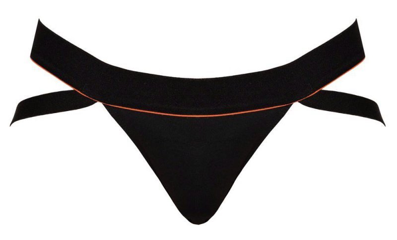 Męskie majtki jockstrapy odkryte pośladki Men's jock czarne M