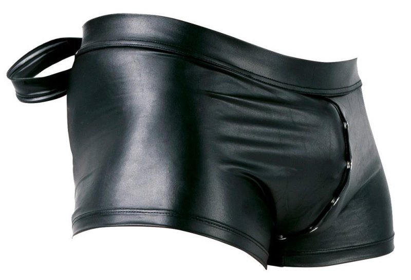 Majtki bokserki męskie z kajdankami BDSM czarne XL