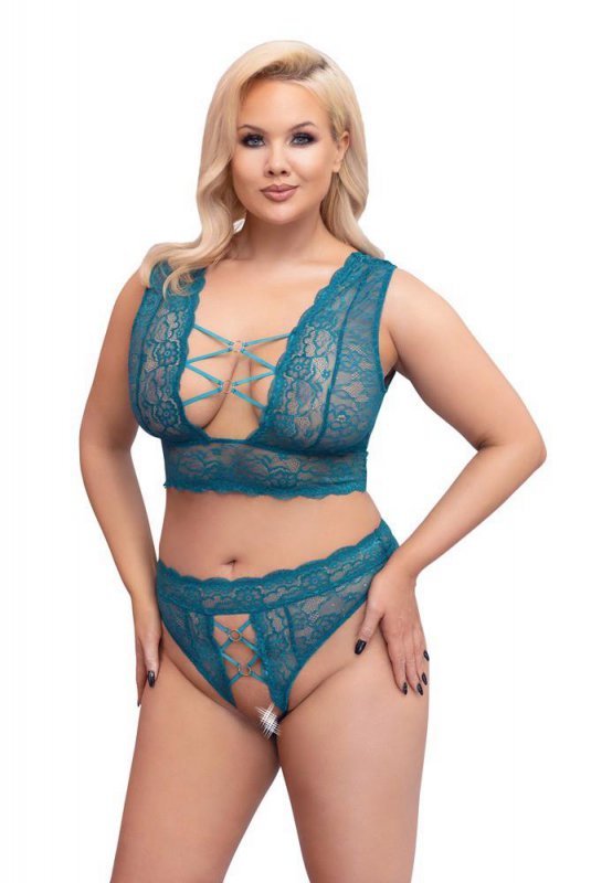 Seksowny paski komplet bielizny Cottelli XL