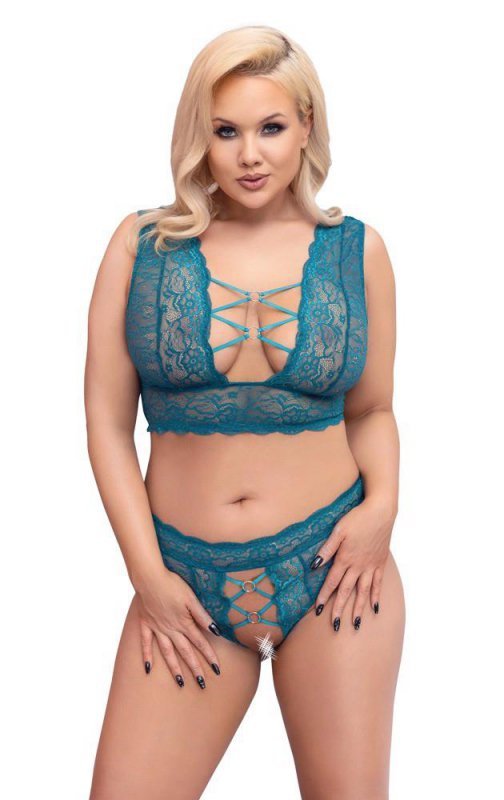 Seksowny paski komplet bielizny Cottelli XL
