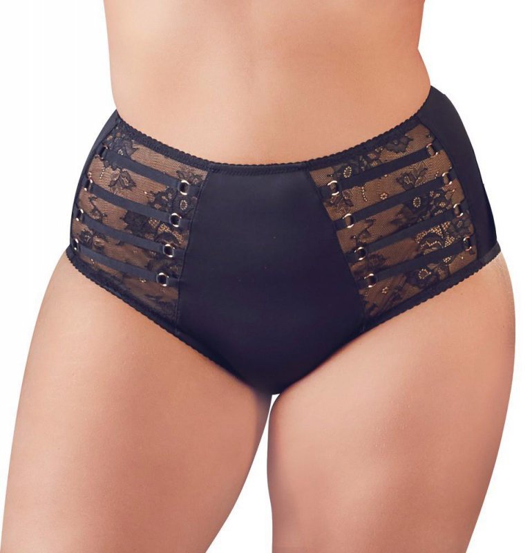 Czarne sex figi z wysokim stanem Cottelli XL