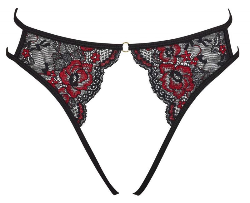 Erotyczne stringi czarne  z dziurką Cottelli S/M/L