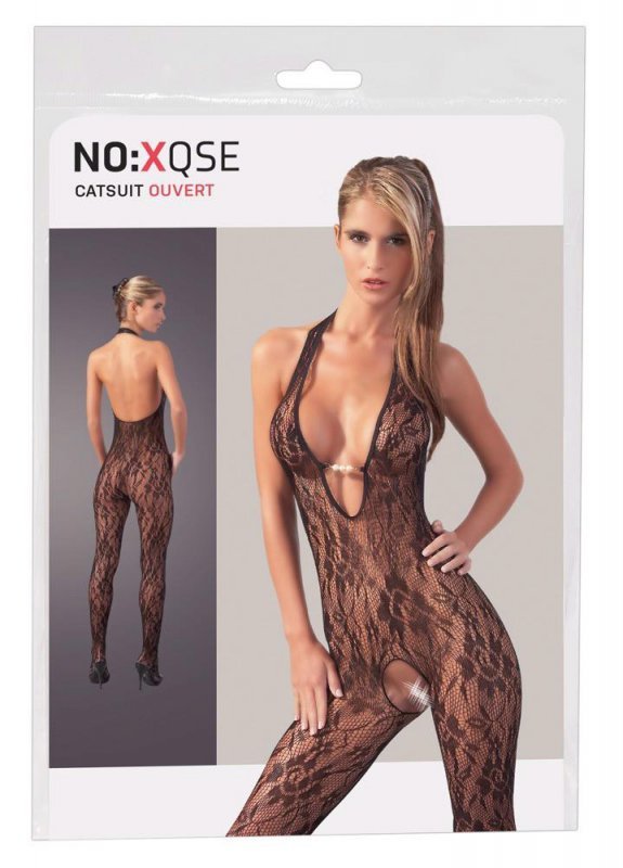 Seksowny bodystocking kombinezon z perłami  L/XL