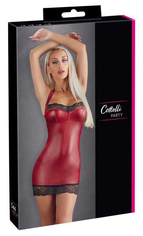 Erotyczna sukienka czerwona mini koronka Cottelli  L