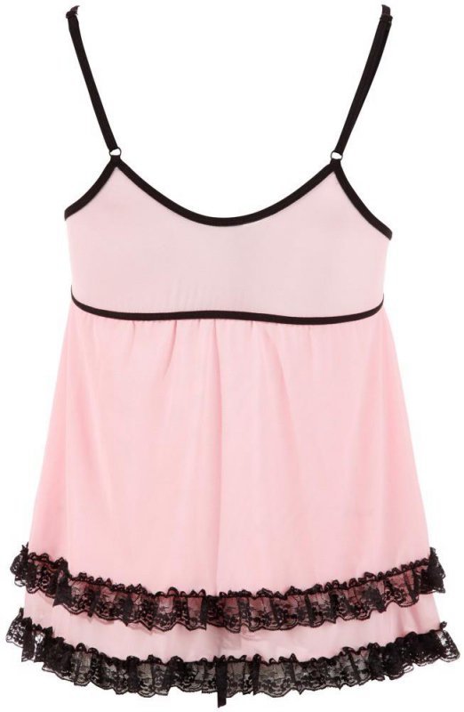 Różowa seksowna koszulka babydoll Cottelli S