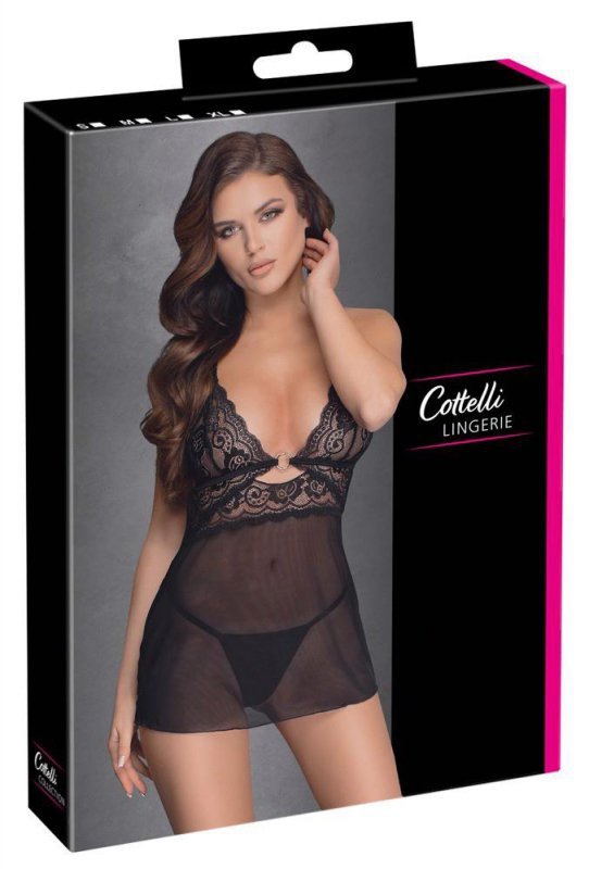 Koronkowa erotyczna koszulka babydoll Cottelli S