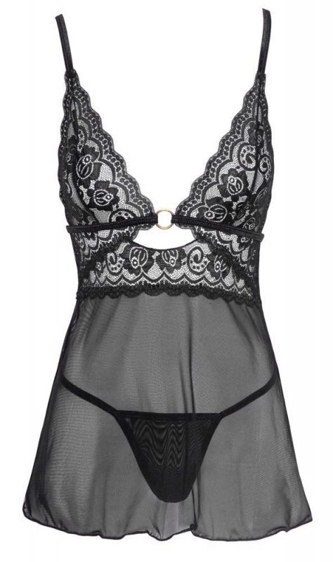 Koronkowa erotyczna koszulka babydoll Cottelli S