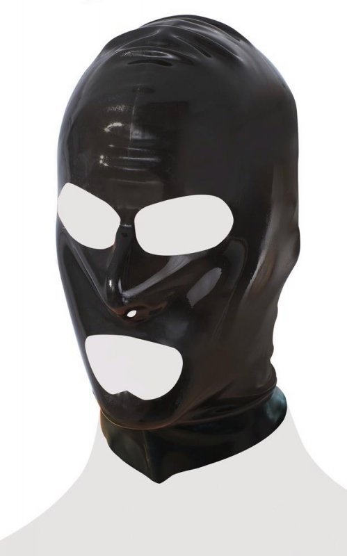 latex mask, czarna lateksowa maska, maska z latexu, maska latex bdsm