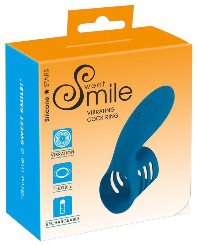 Pierścień na penisa wibrujący z masażem łechtaczki Smile Cock Ring