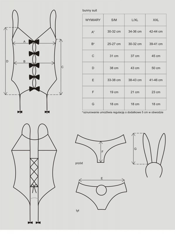 Obsessive kostium Bunny suit króliczek różowy S/M