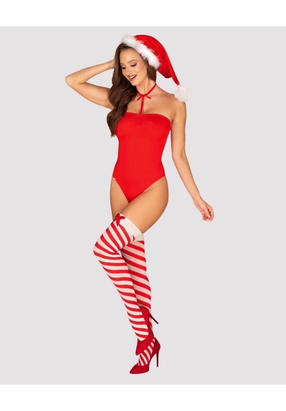 Obsessive strój mikołajki Kissmas body czerwone  M/L