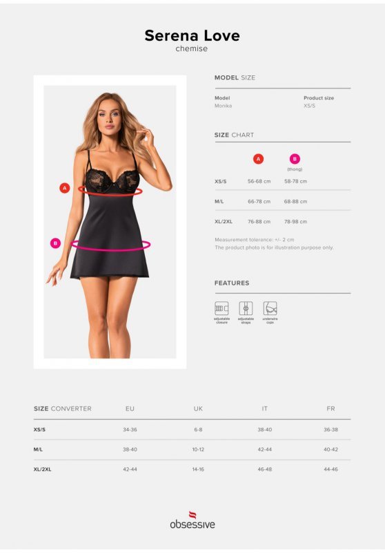 Bielizna-Serena Love koszulka i stringi  M/L