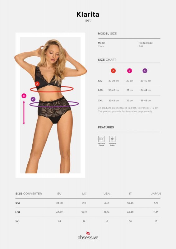 Obsessive Klarita komplet 2-częściowy  L/XL