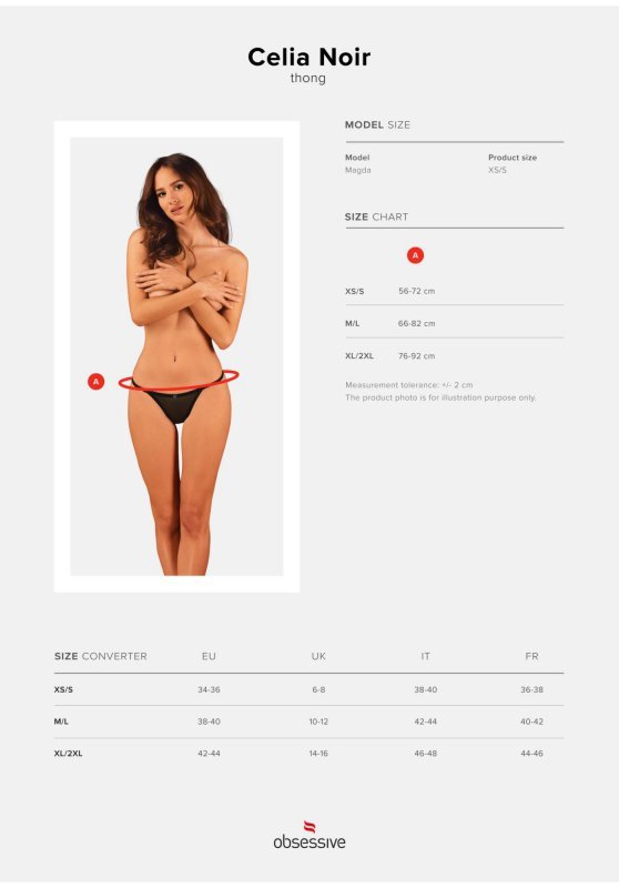 Celia Noir thong   XS/S