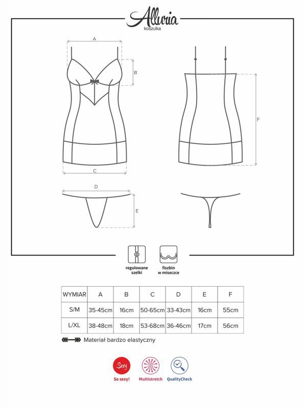 Obsessive Alluria koszulka i stringi  S/M
