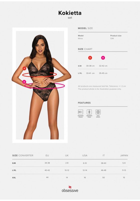 Obsessive Kokietta komplet 2-częściowy L/XL