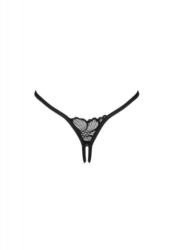 Serafia stringi otwarte z dziurką czarne XL/2XL