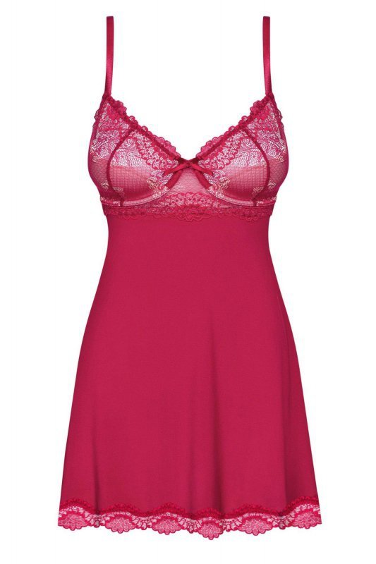 Obsessive koszulka nocna Rosalyne babydoll i stringi czerwona  S/M