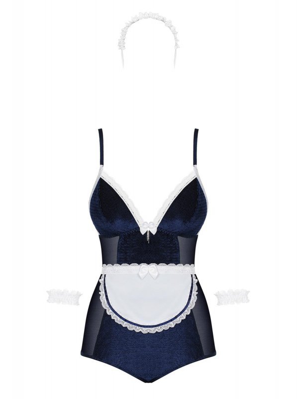 Obsessive kostium Maid body niebieskie sprzątaczka L/XL