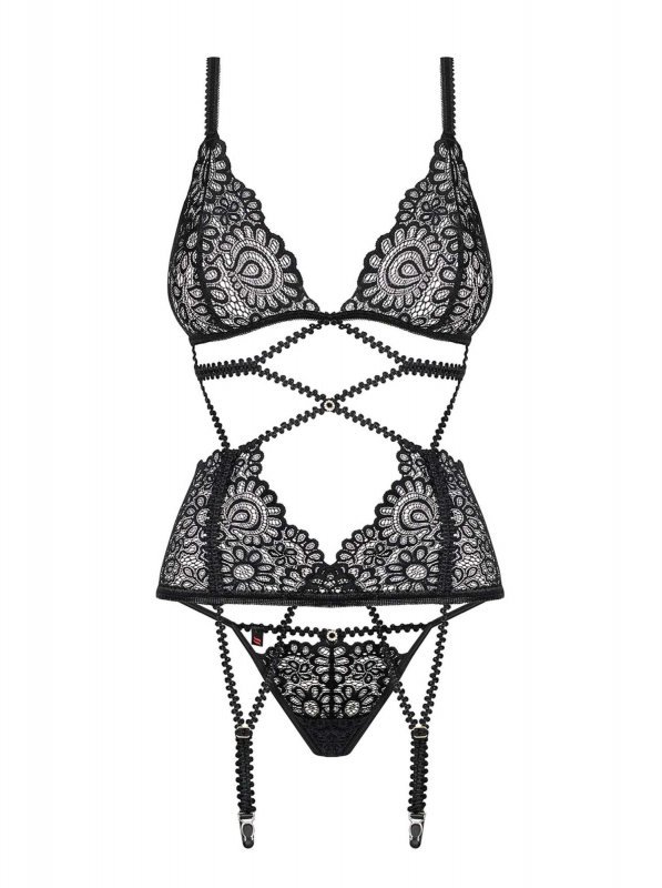Obsessive Mixty gorset i stringi czarny L/XL
