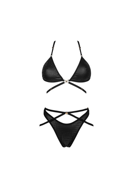 Obsessive Cobra Nive komplet 2-częściowy czarny  S/M