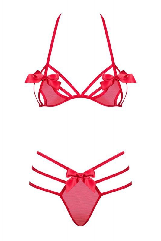 Obsessive Giftella komplet 2-częściowy czerwony  S/M