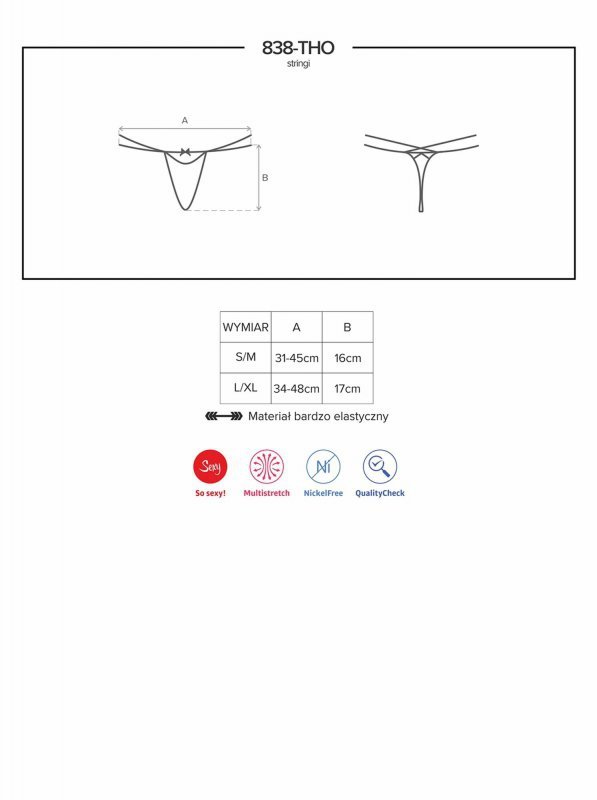 Obsessive 838-THO-3 stringi  S/M