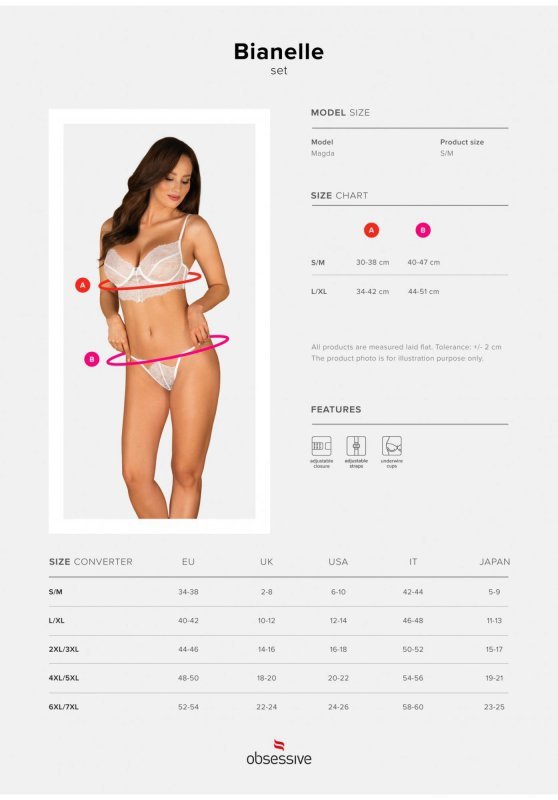 Obsessive Bianelle komplet biały L/XL